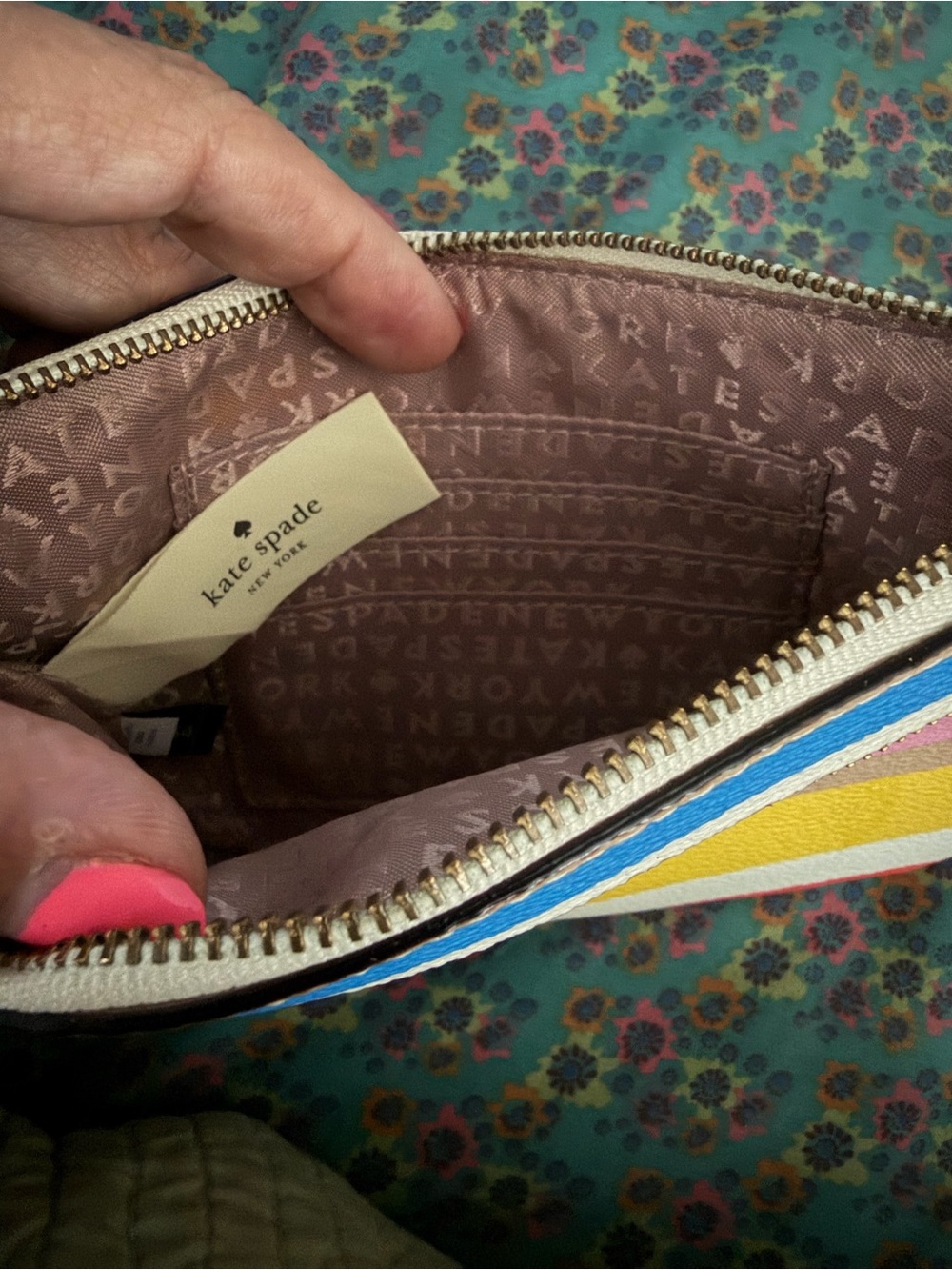 kate spade Striped Leather Wristlet - Multicolor - Picture 4 of 6